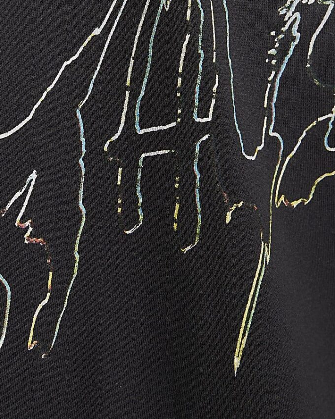 Black Oversized Fit Athletisme T-Shirt