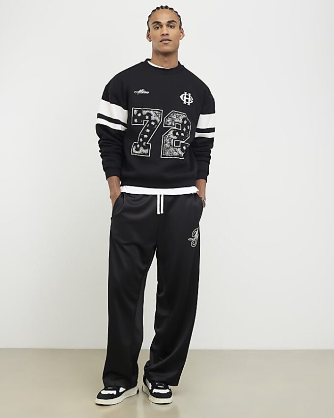 Black Oversized Fit Bandana Sweatshirt