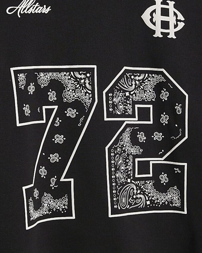 Black Oversized Fit Bandana Sweatshirt