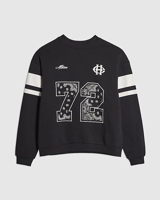 Black Oversized Fit Bandana Sweatshirt