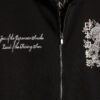 Black Oversized Fit Japanese Snake Zip Hoodie