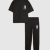 Black Oversized Fit Japanese T-Shirt Set