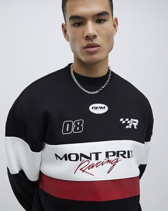 Black Oversized Fit Mont Prix Sweatshirt