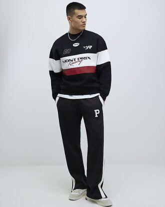 Black Oversized Fit Mont Prix Sweatshirt