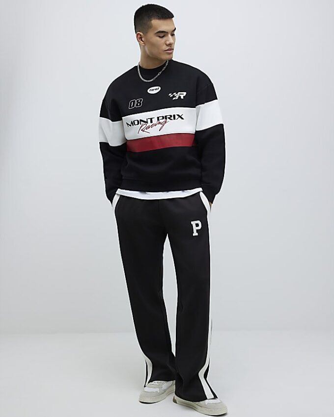 Black Oversized Fit Mont Prix Sweatshirt