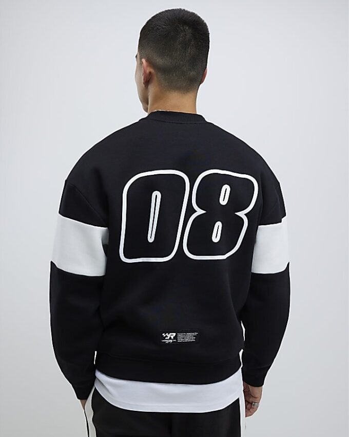 Black Oversized Fit Mont Prix Sweatshirt