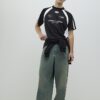 Black Oversized Fit Montprix Football T-Shirt