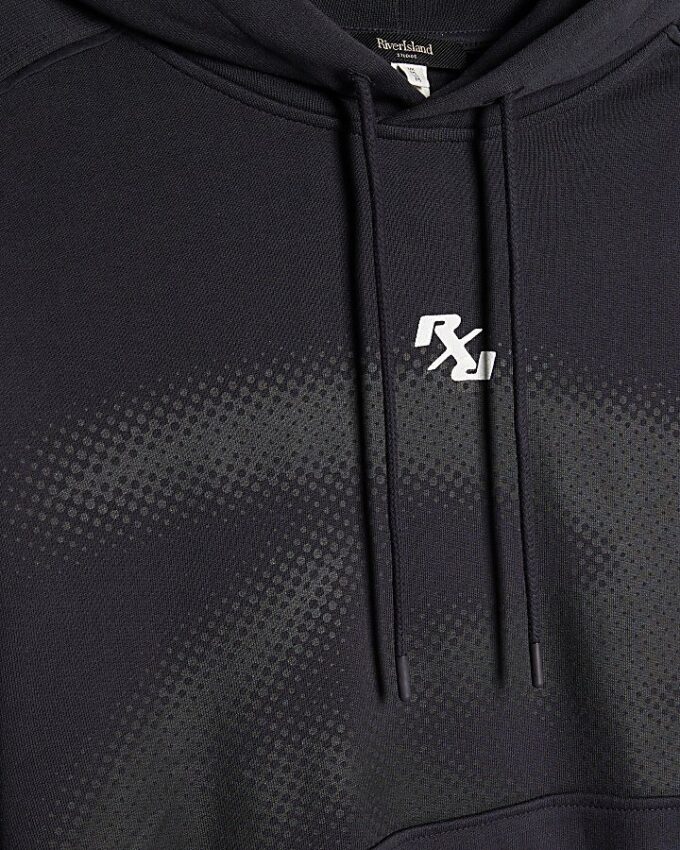 Black Oversized Fit RXR Dept Hoodie