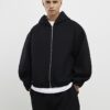 Black Oversized Fit Sanctuaire Felt Hoodie