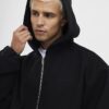 Black Oversized Fit Sanctuaire Felt Hoodie