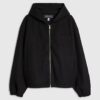 Black Oversized Fit Sanctuaire Felt Hoodie