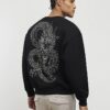 Black Oversized Fit Tokyo Dragon Sweatshirt