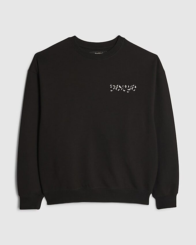Black Oversized Fit Tokyo Dragon Sweatshirt