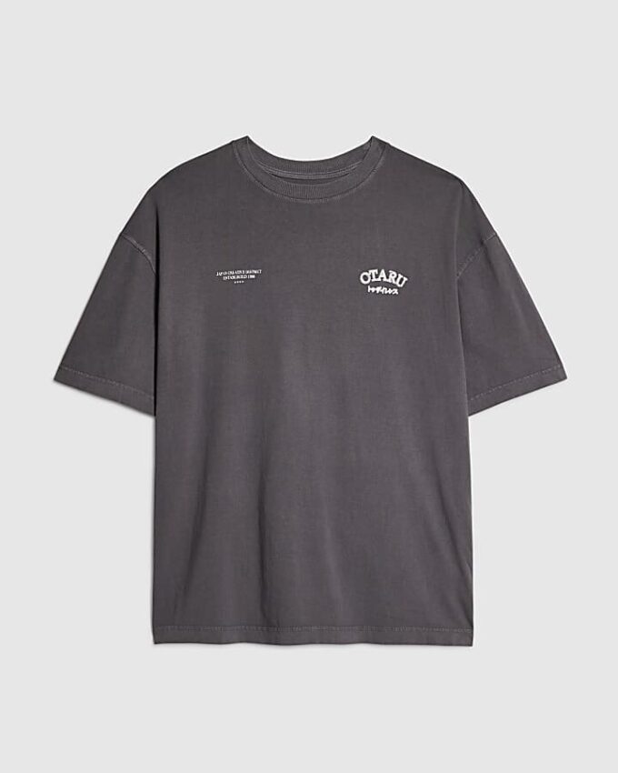 Black Oversized Fit Washed Otaru T-Shirt