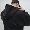 Black Oversized Fit Zip Through Hoodie