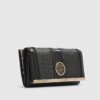 Black Panelled Monogram Clip Top Purse