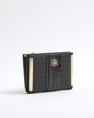Black Panelled Monogram Purse