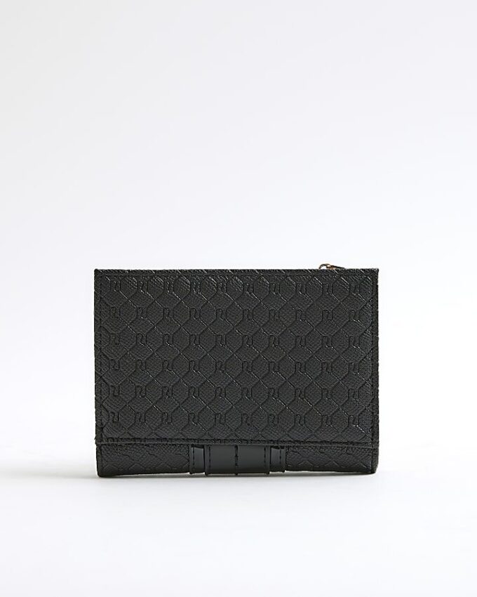 Black Panelled Monogram Purse