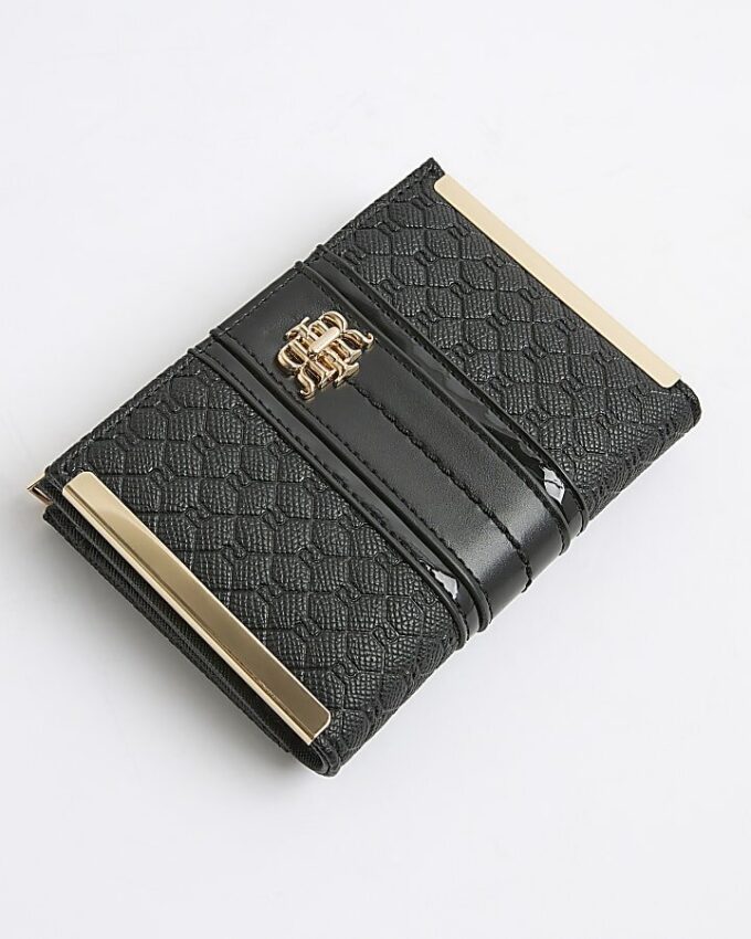 Black Panelled Monogram Purse