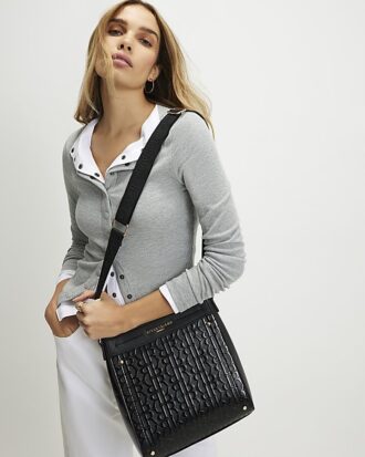 Black Patent Monogram Messenger Bag