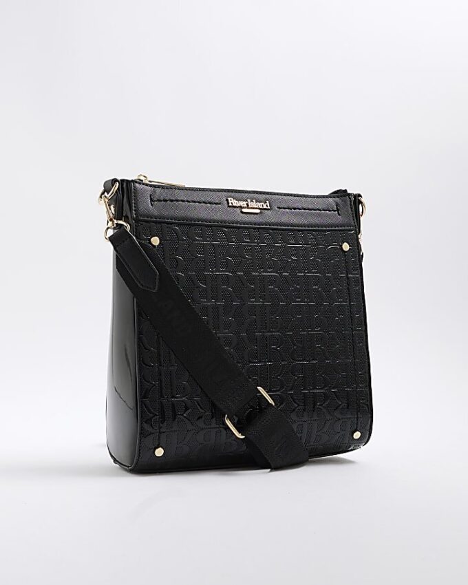 Black Patent Monogram Messenger Bag
