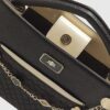 Black Pocket Front Charm Tote Bag