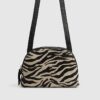 Black Pony Hair Leather Zebra Cross Body Bag