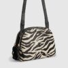 Black Pony Hair Leather Zebra Cross Body Bag