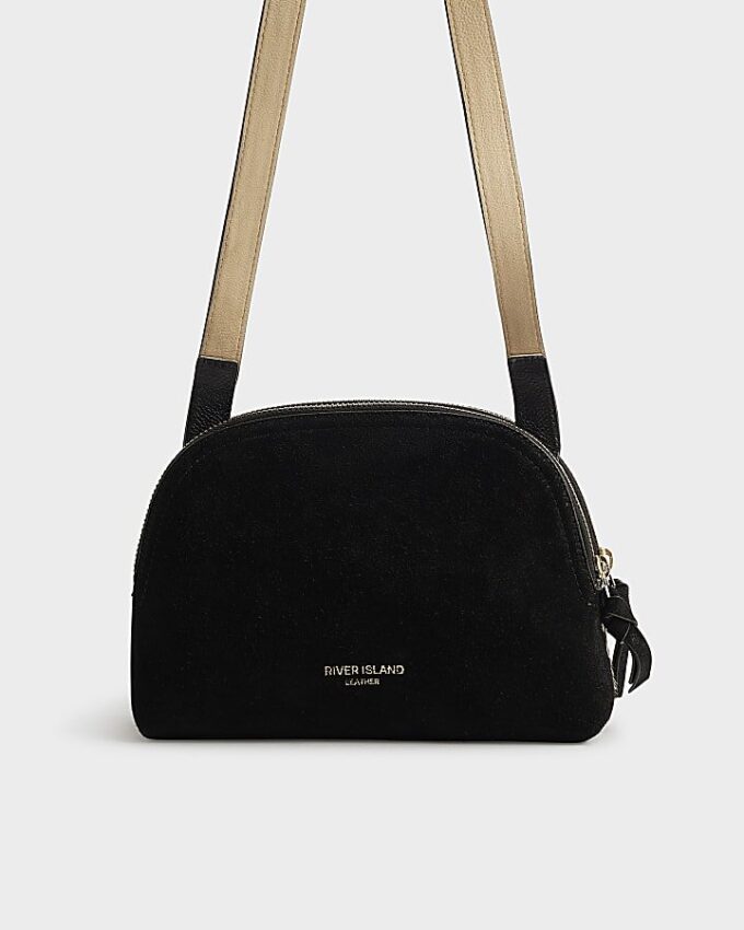 Black Pony Hair Leather Zebra Cross Body Bag