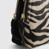 Black Pony Hair Leather Zebra Cross Body Bag