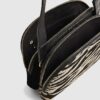 Black Pony Hair Leather Zebra Cross Body Bag