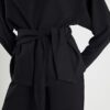Black Premium Long Sleeve Tie Front Top