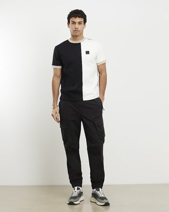 Black Premium Slim Fit Blocked T-shirt