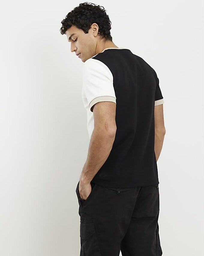 Black Premium Slim Fit Blocked T-shirt