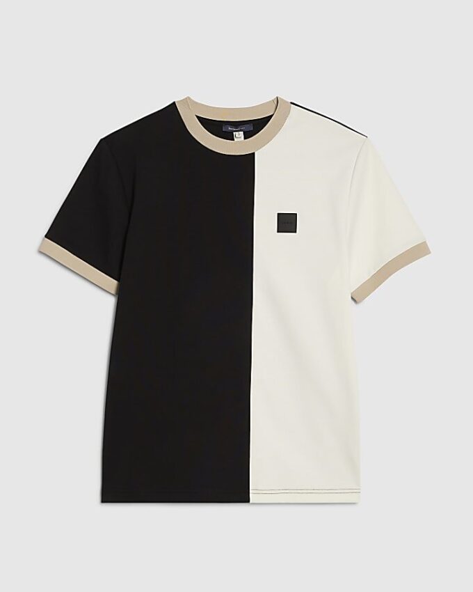 Black Premium Slim Fit Blocked T-shirt