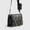 Black Quilted Monogram Crossbody Bag