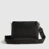 Black Quilted Monogram Crossbody Bag