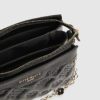 Black Quilted Monogram Crossbody Bag