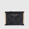 Black Quilted Monogram Print Fold Out Purse