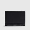 Black Quilted Monogram Print Fold Out Purse