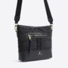 Black Quilted Webbing Front Cross Body Bag