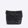 Black Quilted Webbing Front Cross Body Bag