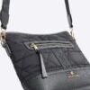 Black Quilted Webbing Front Cross Body Bag