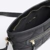 Black Quilted Webbing Front Cross Body Bag