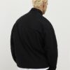Black Regular Fit Corduroy Funnel Sweatshirt