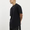 Black Regular Fit Curve Hem T-Shirt