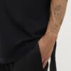 Black Regular Fit Curve Hem T-Shirt