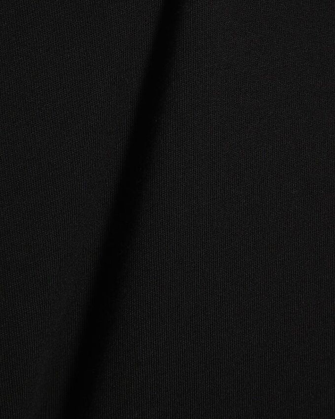 Black Regular Fit Curve Hem T-Shirt