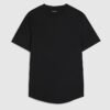 Black Regular Fit Curve Hem T-Shirt