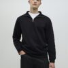 Black Regular Fit Funnel Neck Sweatshirt